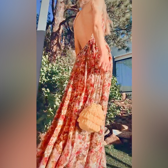 💋SOLD💋🪷🍧DÔEN ‘Felicity’ Silk JARDIN DU PALAIS Smocked Backless Dress XS✨ - Picture 7 of 17